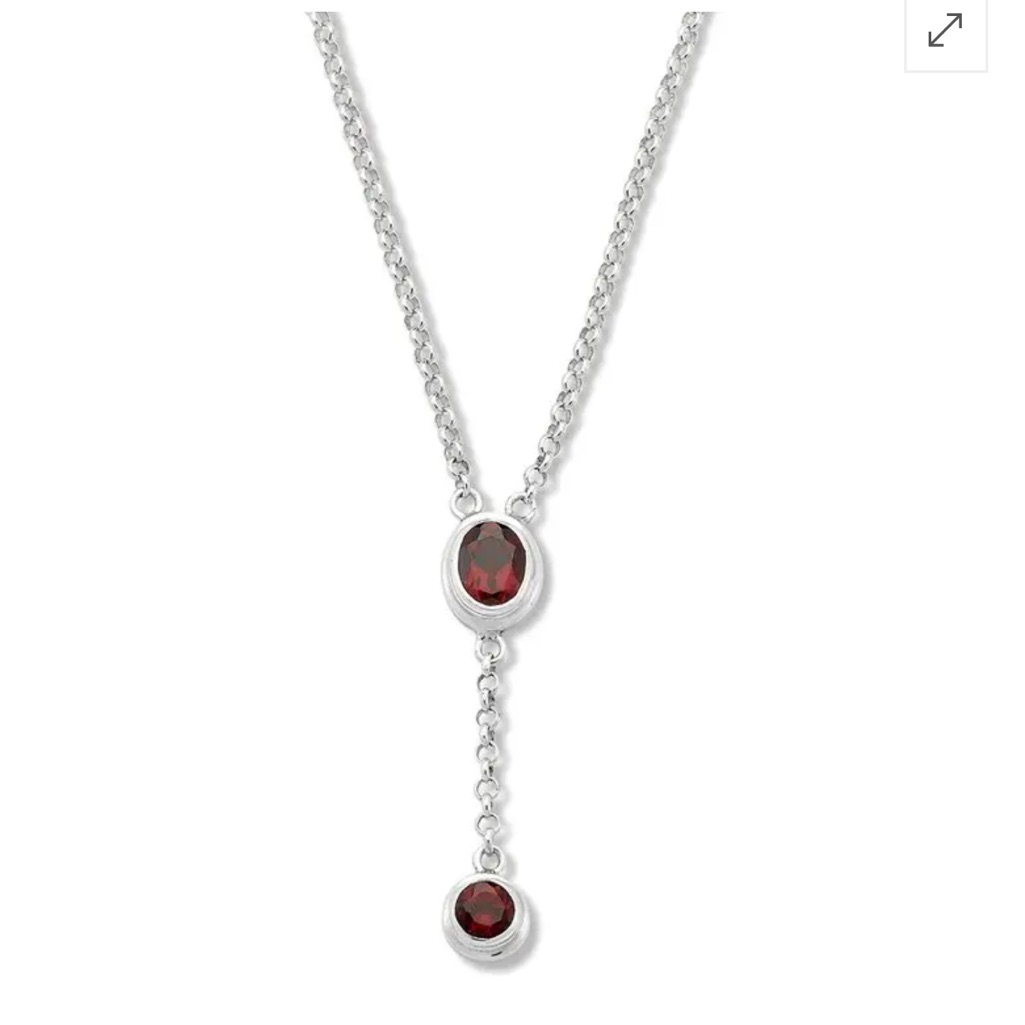 Samual B. Silver 2.10 Ct Yw Garnet Y Necklace